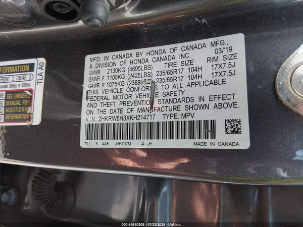 2019 HONDA CR-V LX