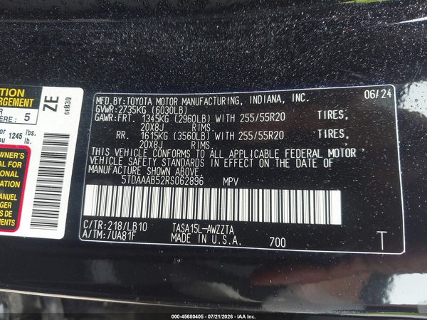 2024 TOYOTA GRAND HIGHLANDER PLATINUM
