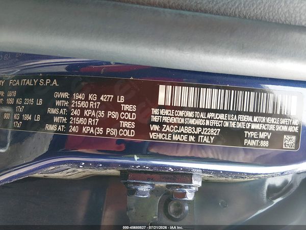 2018 JEEP RENEGADE LATITUDE FWD
