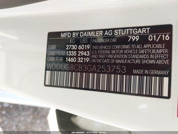 2016 MERCEDES-BENZ S 550 S550