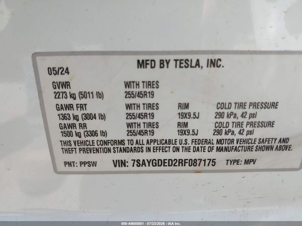 2024 TESLA MODEL Y