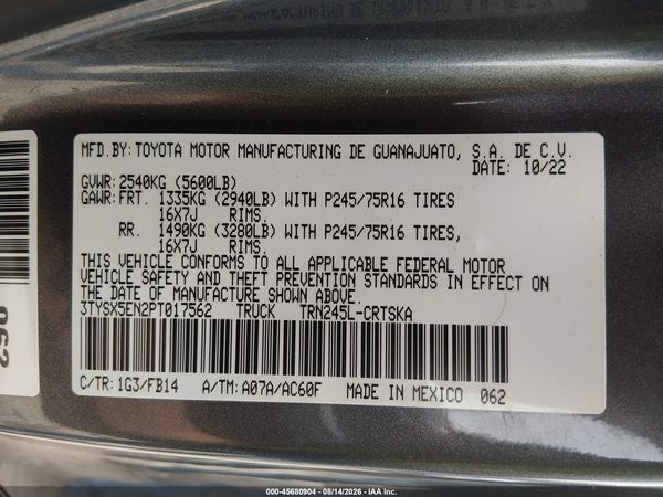 2023 TOYOTA TACOMA SR