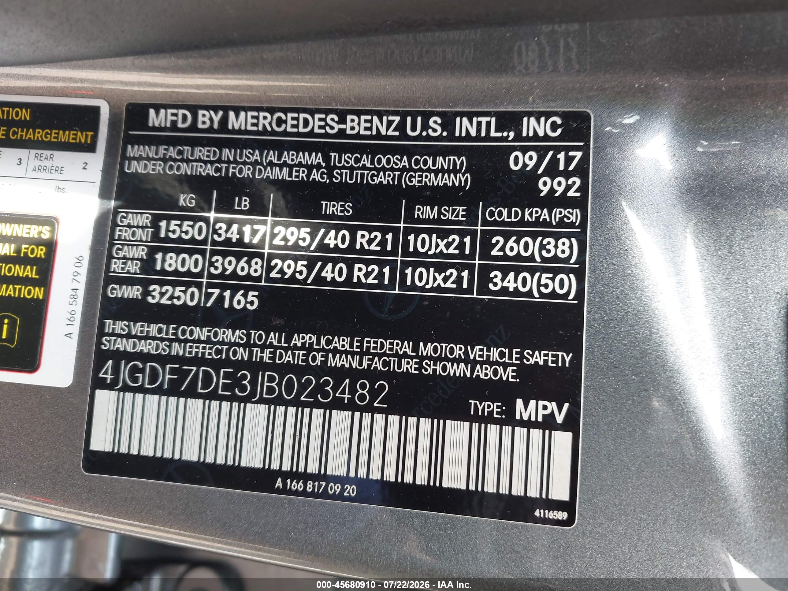 2018 MERCEDES-BENZ GLS 550 4MATIC