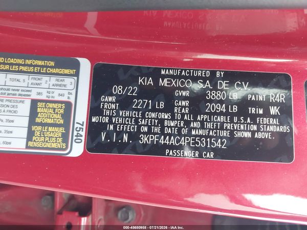 2023 KIA FORTE GT MANUAL