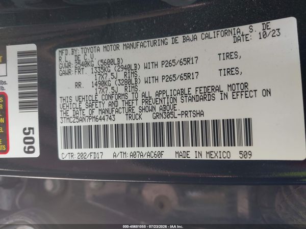2023 TOYOTA TACOMA TRD SPORT