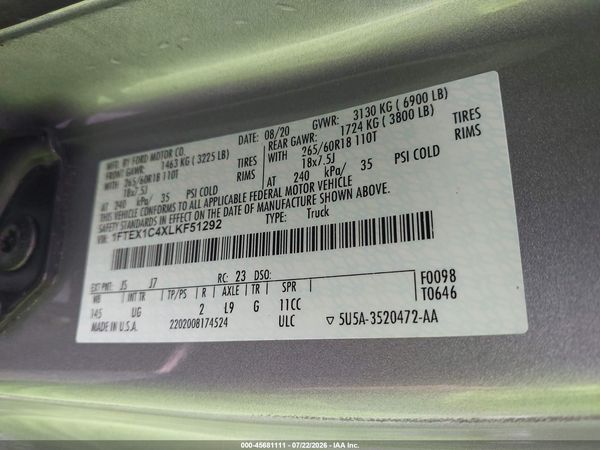 2020 FORD F-150 XLT
