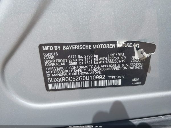2016 BMW X5 XDRIVE35I