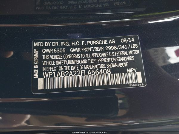 2015 PORSCHE CAYENNE S