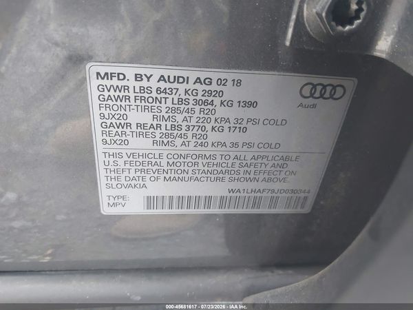 2018 AUDI Q7 2.0T PREMIUM
