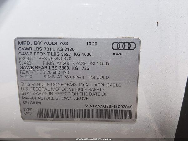 2021 AUDI E-TRON PREMIUM QUATTRO