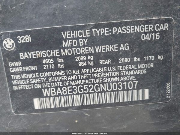 2016 BMW 328I XDRIVE