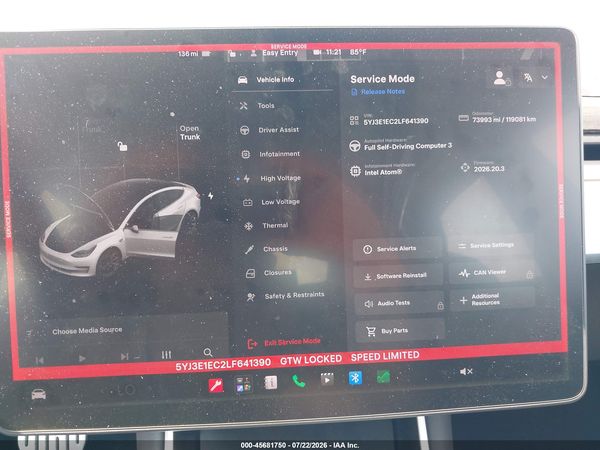 2020 TESLA MODEL 3