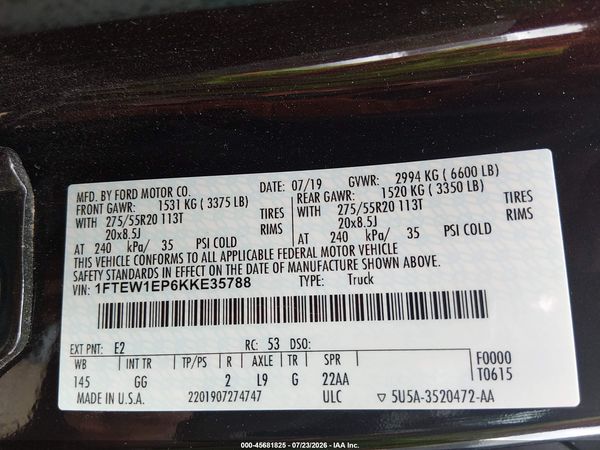 2019 FORD F-150 XL
