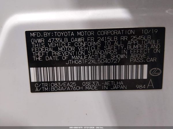 2020 LEXUS IS 300 300 F Sport