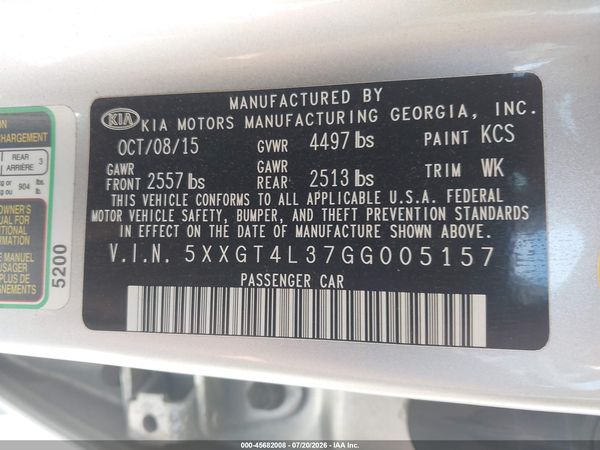 2016 KIA OPTIMA LX