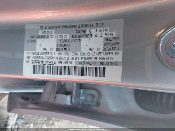 2020 MAZDA MAZDA3 SELECT PACKAGE