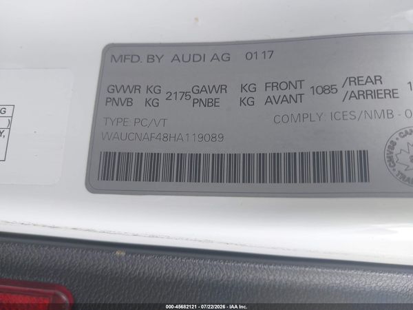 2017 AUDI A4 2.0T TECHNIK