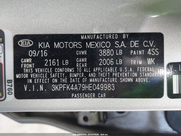 2017 KIA FORTE LX