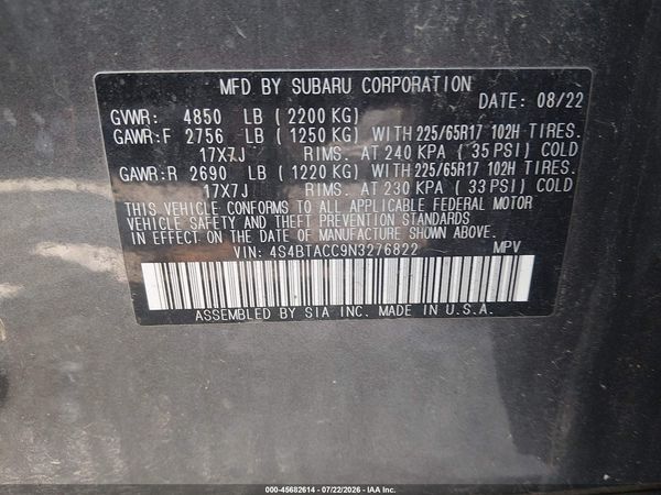 2022 SUBARU OUTBACK PREMIUM