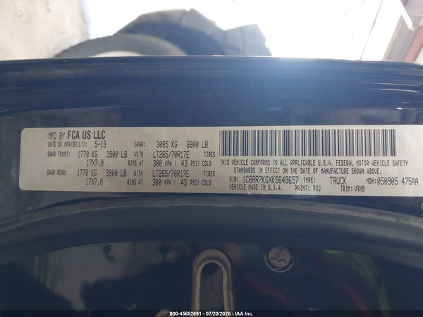 2019 RAM 1500 CLASSIC TRADESMAN  4X4 5'7 BOX