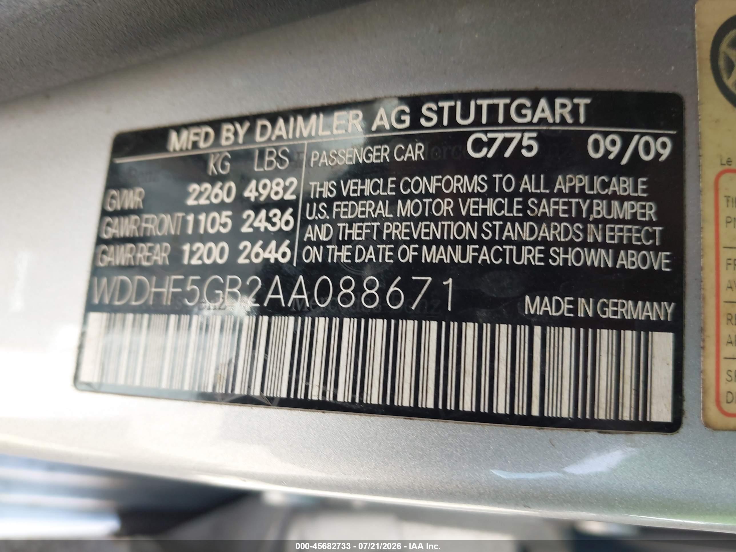2010 MERCEDES-BENZ E 350 E350