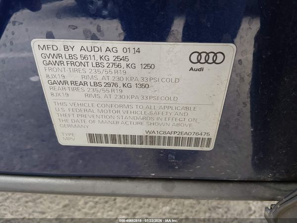2014 AUDI Q5 HYBRID 2.0T PRESTIGE