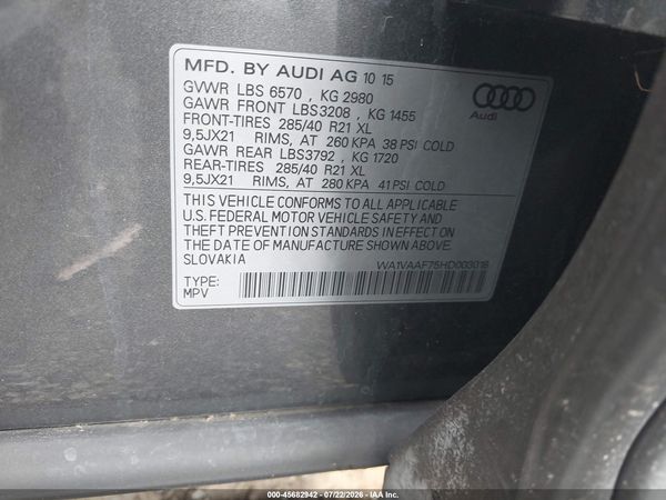 2017 AUDI Q7 3.0T PREMIUM