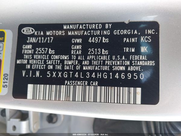 2017 KIA OPTIMA LX