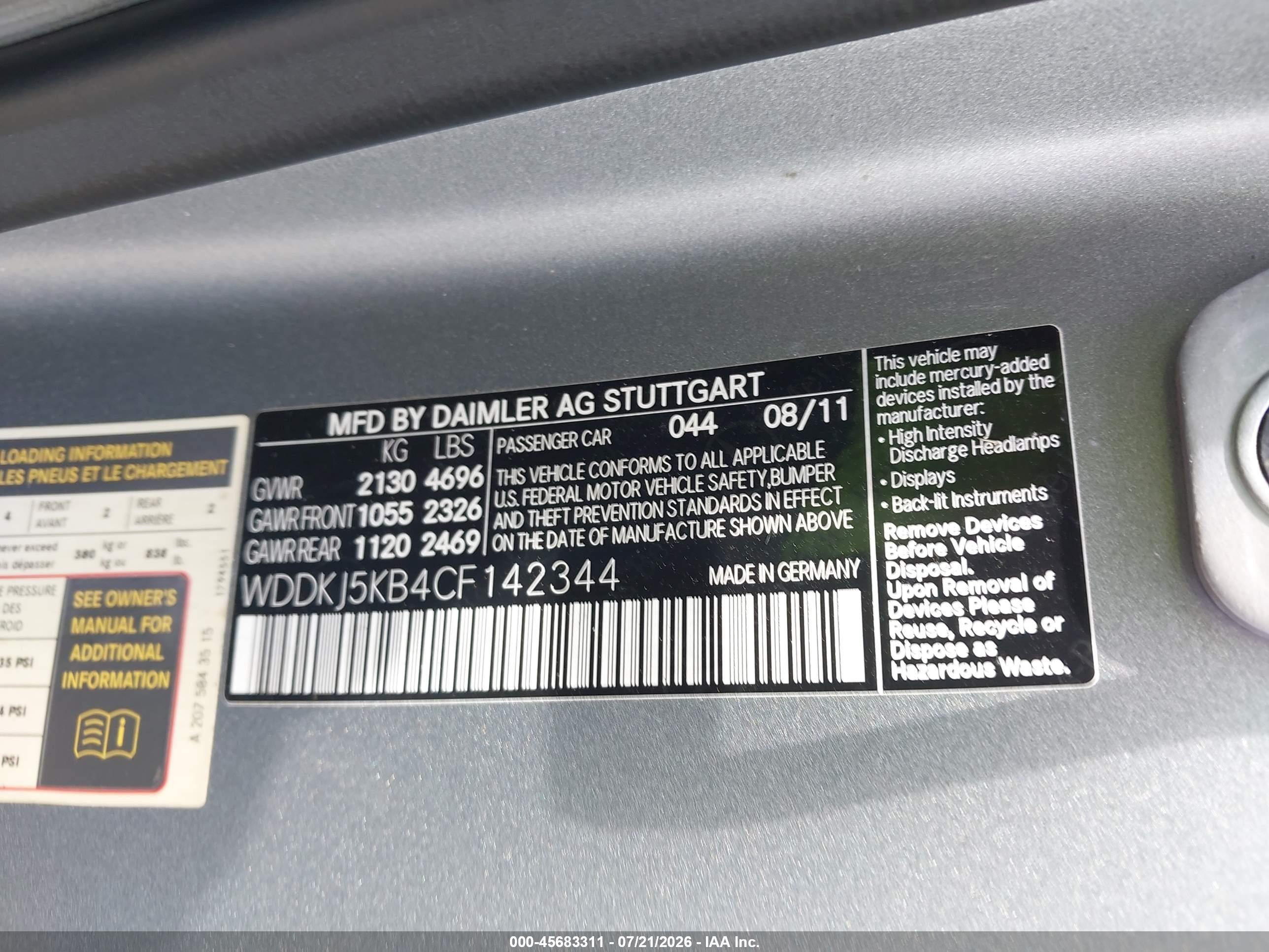 2012 MERCEDES-BENZ E 350 E350