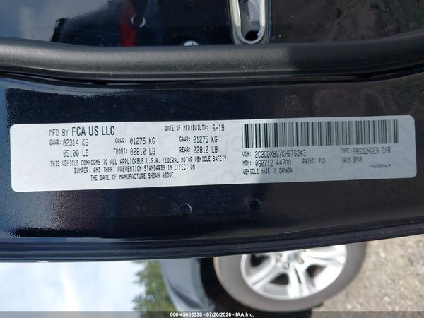 2019 DODGE CHARGER SXT RWD