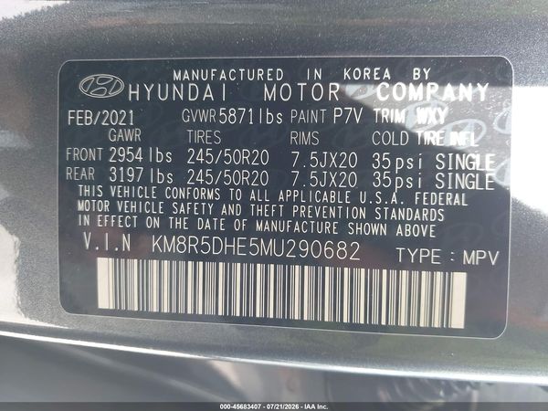 2021 HYUNDAI PALISADE LIMITED