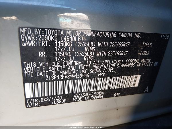 2021 TOYOTA RAV4 XLE