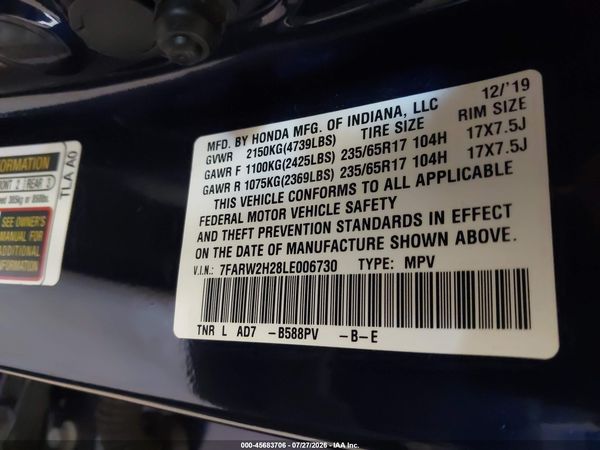 2020 HONDA CR-V AWD LX