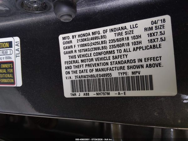 2018 HONDA CR-V EX-L/EX-L NAVI