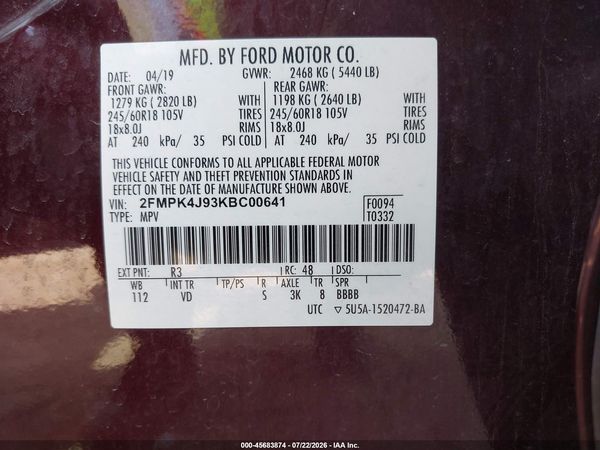 2019 FORD EDGE SEL