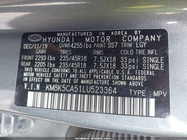 2020 HYUNDAI KONA ULTIMATE
