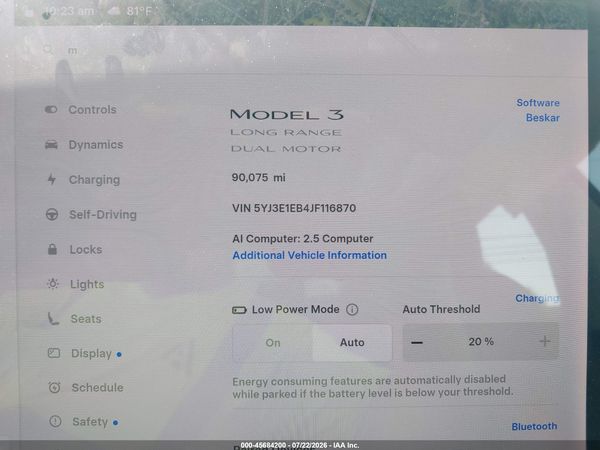 2018 TESLA MODEL 3 LONG RANGE/PERFORMANCE