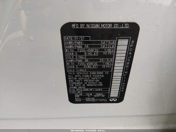 2021 INFINITI QX50 LUXE AWD