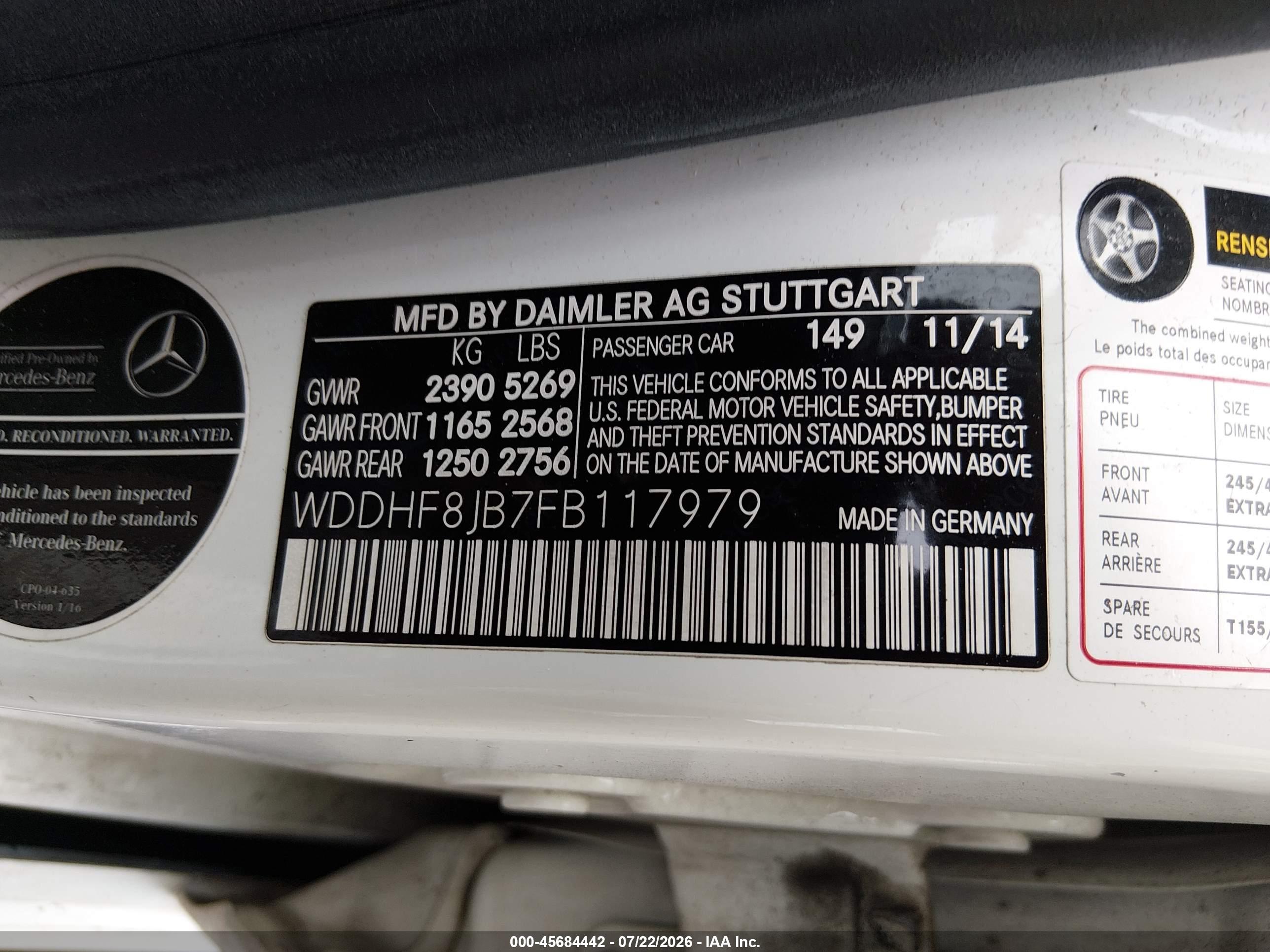 2015 MERCEDES-BENZ E 350 4MATIC