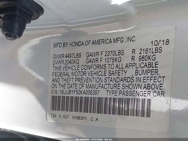 2019 ACURA TLX TECH PKG