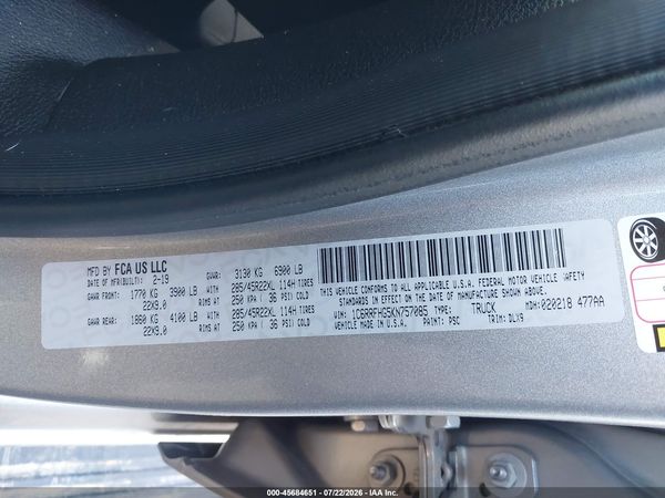 2019 RAM 1500 LIMITED  4X4 5'7 BOX