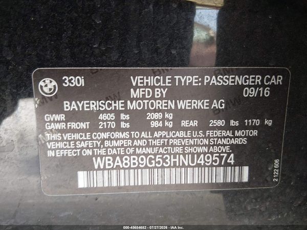 2017 BMW 3 SERIES 330I