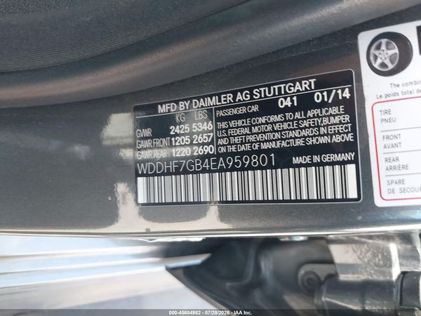 2014 MERCEDES-BENZ E 63 AMG S 4MATIC