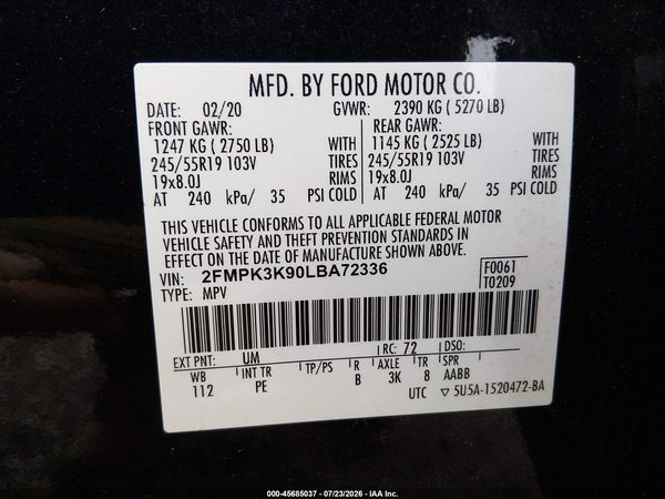 2020 FORD EDGE TITANIUM