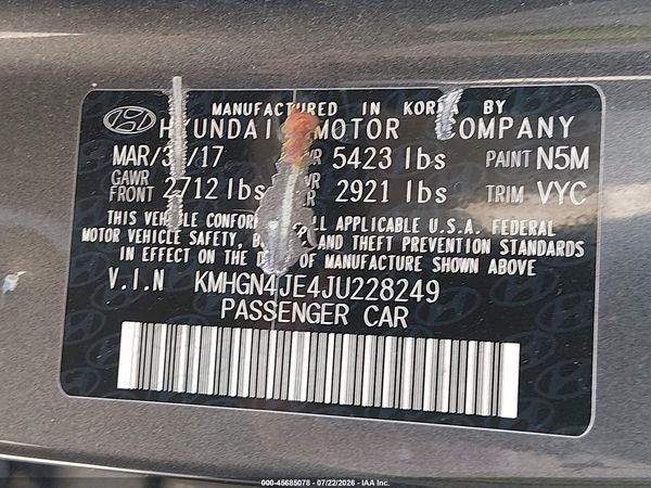2018 GENESIS G80 3.8