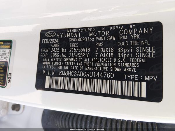 2024 HYUNDAI KONA SEL