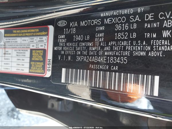 2019 KIA RIO LX