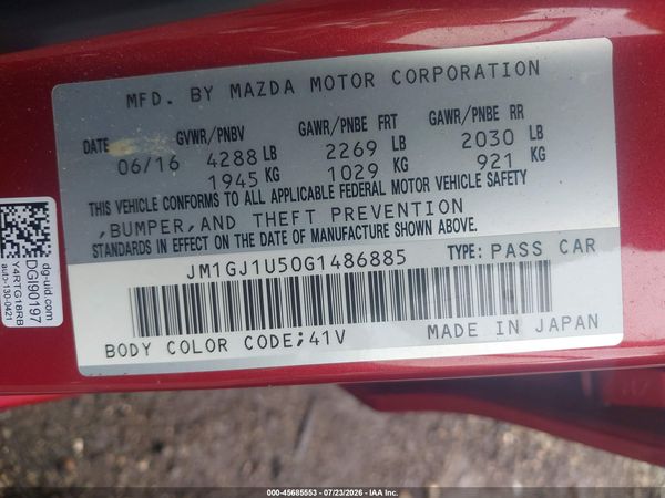 2016 MAZDA MAZDA6 I SPORT