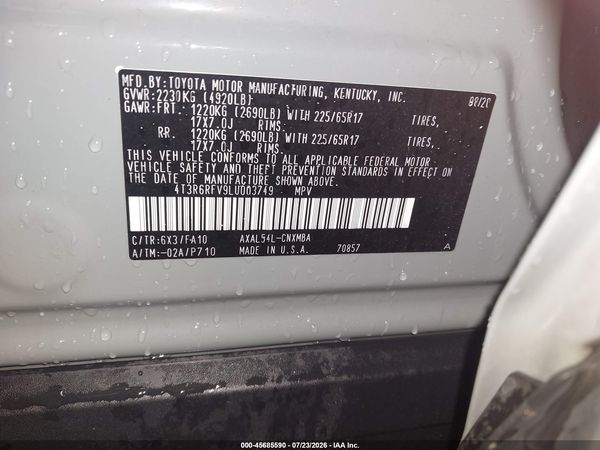 2020 TOYOTA RAV4 HYBRID XLE