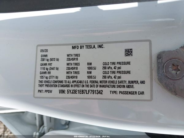 2020 TESLA MODEL 3
